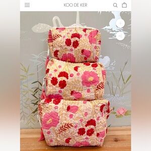 Set of Three Maison de Frederic Floral Cosmetic Bags